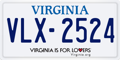 VA license plate VLX2524