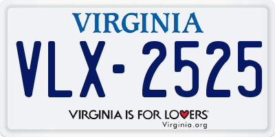 VA license plate VLX2525