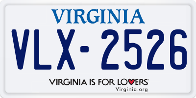 VA license plate VLX2526