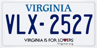 VA license plate VLX2527