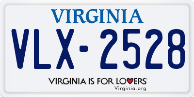 VA license plate VLX2528