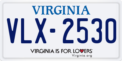 VA license plate VLX2530