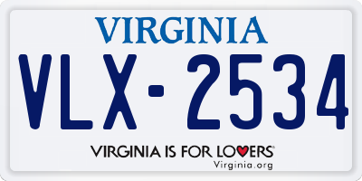 VA license plate VLX2534