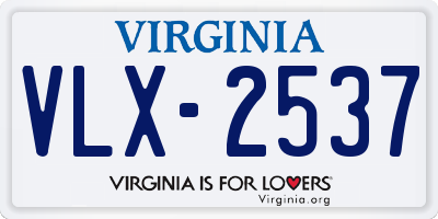 VA license plate VLX2537