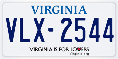 VA license plate VLX2544