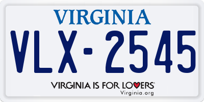 VA license plate VLX2545