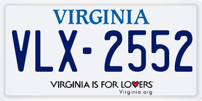 VA license plate VLX2552