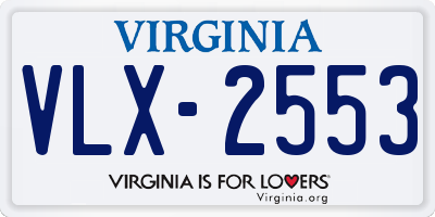 VA license plate VLX2553