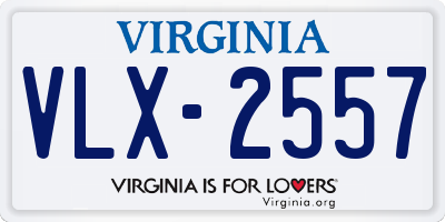 VA license plate VLX2557