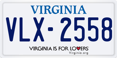 VA license plate VLX2558