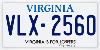 VA license plate VLX2560