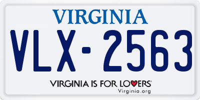 VA license plate VLX2563