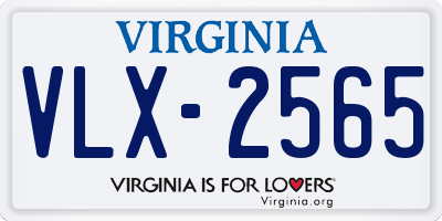 VA license plate VLX2565