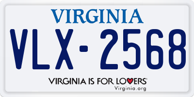 VA license plate VLX2568