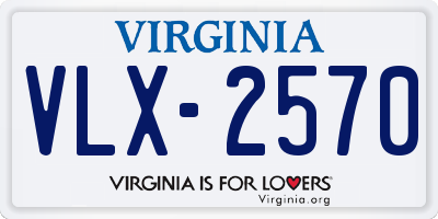 VA license plate VLX2570