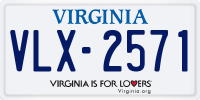 VA license plate VLX2571