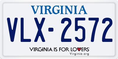 VA license plate VLX2572