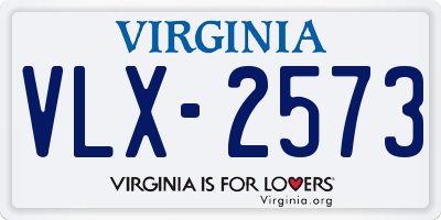 VA license plate VLX2573