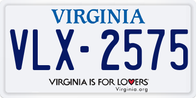 VA license plate VLX2575