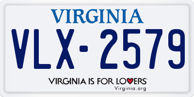 VA license plate VLX2579