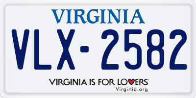 VA license plate VLX2582