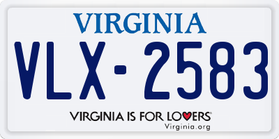 VA license plate VLX2583