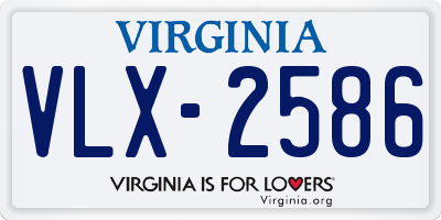 VA license plate VLX2586