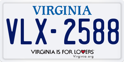 VA license plate VLX2588