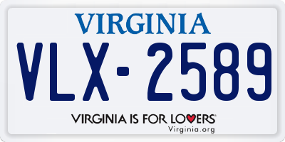 VA license plate VLX2589