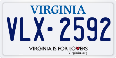 VA license plate VLX2592