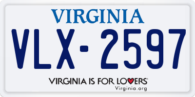 VA license plate VLX2597