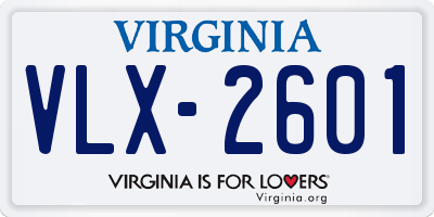 VA license plate VLX2601