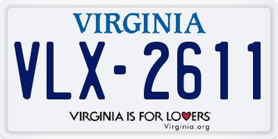 VA license plate VLX2611