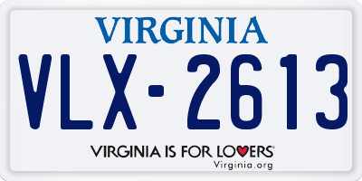 VA license plate VLX2613