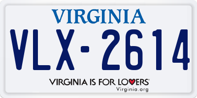 VA license plate VLX2614