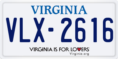 VA license plate VLX2616