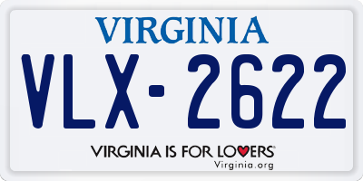 VA license plate VLX2622