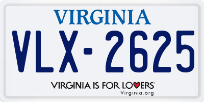 VA license plate VLX2625