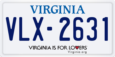 VA license plate VLX2631