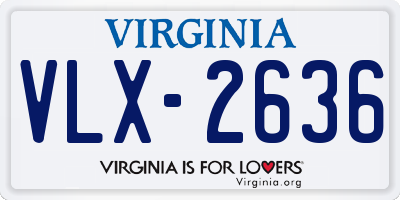 VA license plate VLX2636