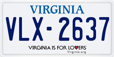 VA license plate VLX2637