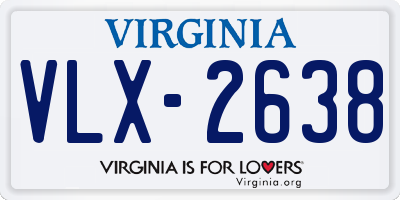 VA license plate VLX2638