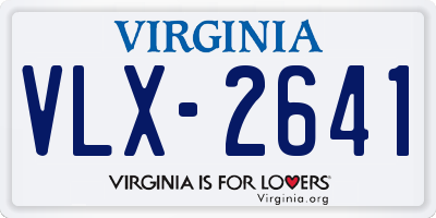 VA license plate VLX2641