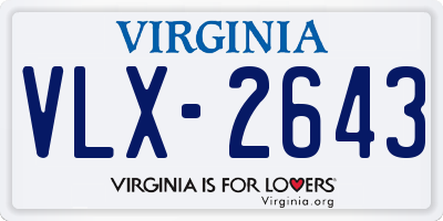 VA license plate VLX2643