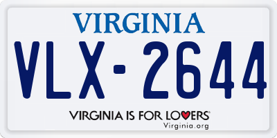 VA license plate VLX2644