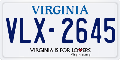 VA license plate VLX2645