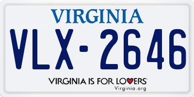 VA license plate VLX2646