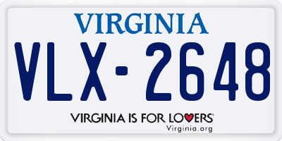 VA license plate VLX2648