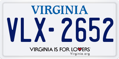 VA license plate VLX2652