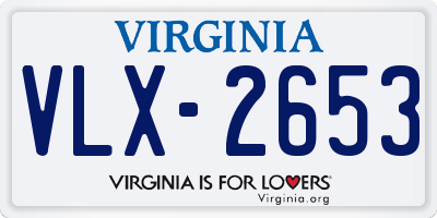 VA license plate VLX2653